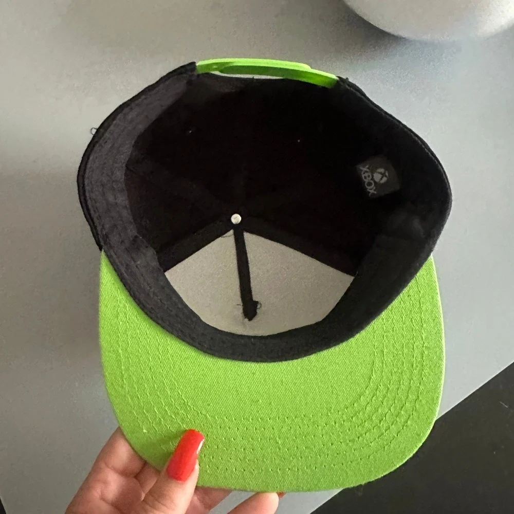 Xbox Velocity Architecture Snapback Hat Black Neon Green Glow In The Dark Cap